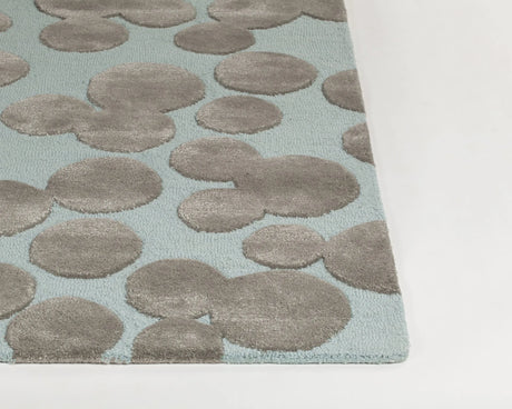 Chandra Joya JOY-46100 Blue and Grey rug, corner detail
