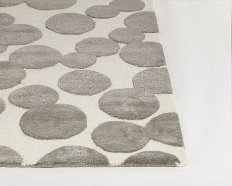 Chandra Joya JOY-46101 White and Grey rug, corner detail