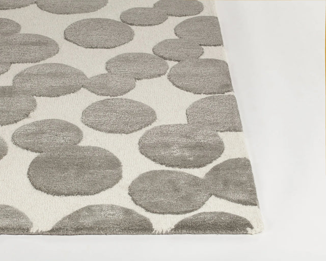 Chandra Joya JOY-46101 White and Grey rug, corner detail