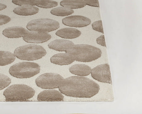 Chandra Joya JOY-46102 White and Brown rug, corner detail