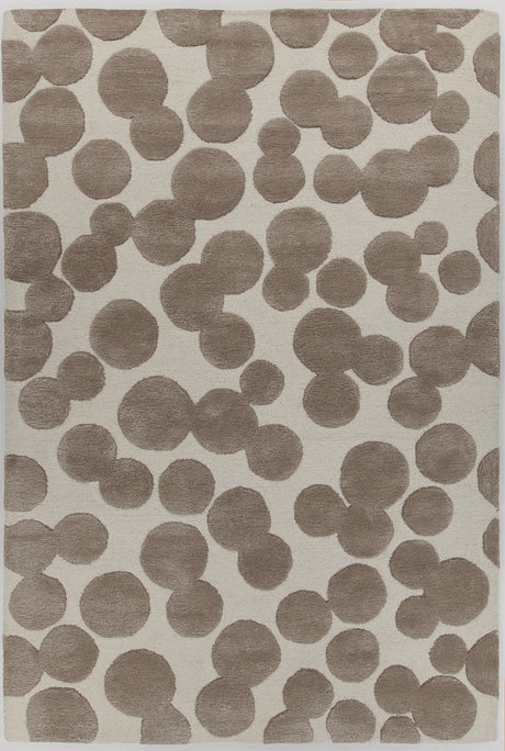 Chandra Joya JOY-46102 White and Brown rug, flat view