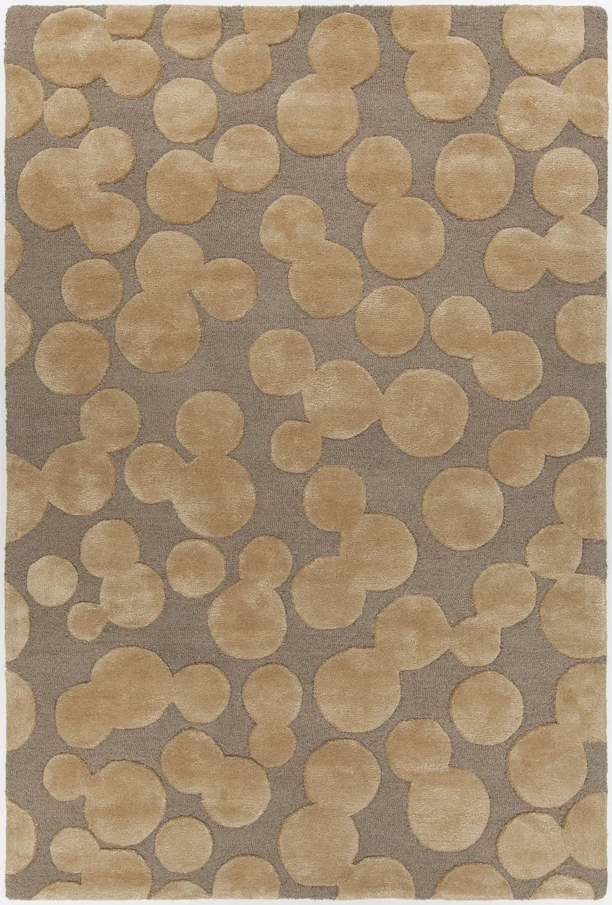 Chandra Joya JOY-46103 Brown and Gold rug, flat view
