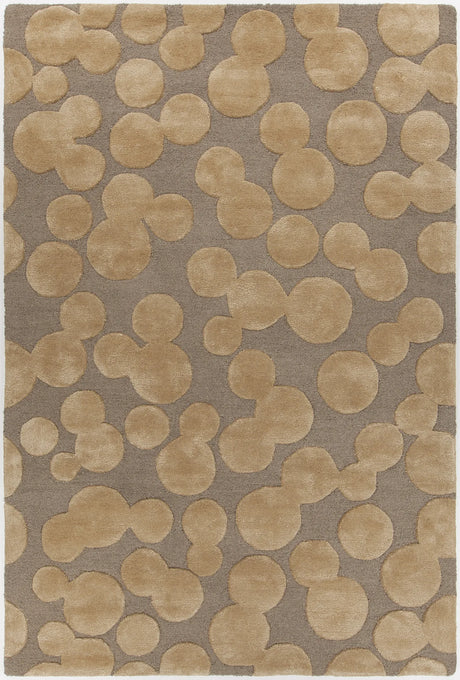 Chandra Joya JOY-46103 Brown and Gold rug, flat view