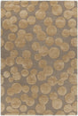 Chandra Joya JOY-46103 Brown and Gold rug, flat view
