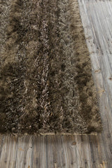 Chandra Kapaa KAP-15502 Brown and Tan and Taupe rug, corner detail