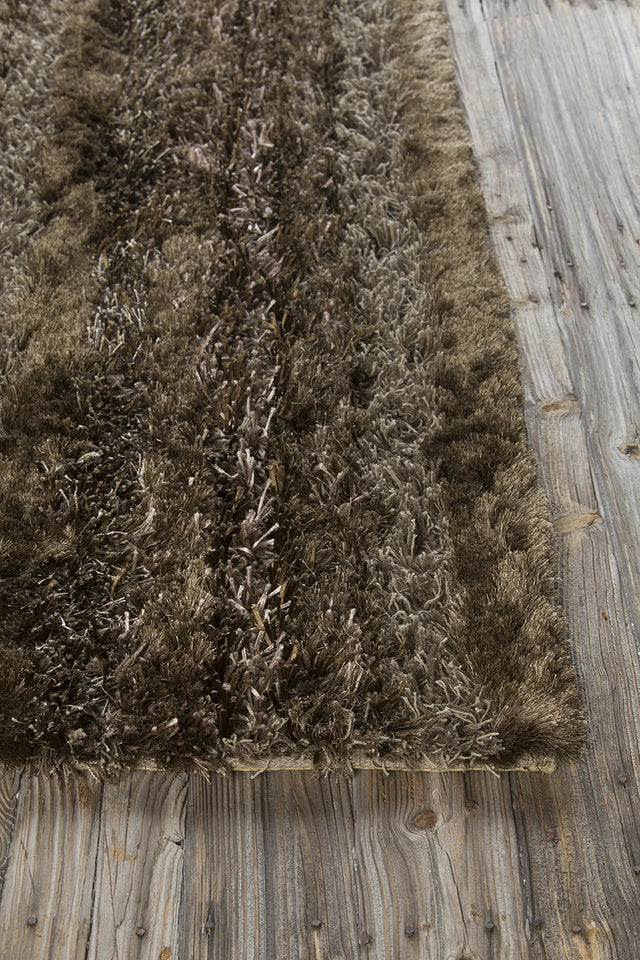 Chandra Kapaa KAP-15502 Brown and Tan and Taupe rug, corner detail