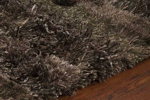 Chandra Kapaa KAP-15502 Brown and Tan and Taupe rug, side detail view