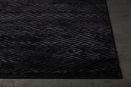Chandra Keira KEI-50100 Black rug, corner detail