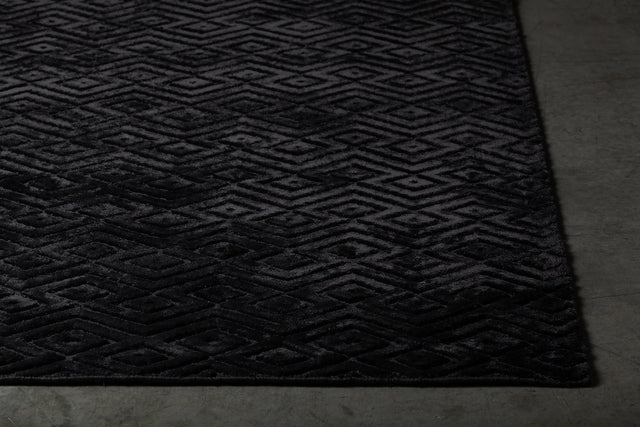 Chandra Keira KEI-50100 Black rug, corner detail