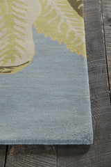 Chandra Kronos KRO-6301 Green and Blue rug, corner detail