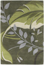 Chandra Kronos KRO-6302 Green and Cream and Grey rug, flat view