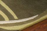 Chandra Kronos KRO-6302 Green and Cream and Grey rug, side detail view