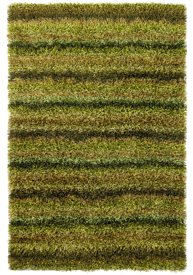 Chandra Kubu KUB-16501 Green and Brown rug, flat view