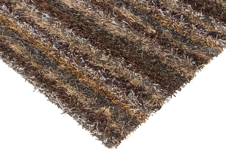 Chandra Kubu KUB-16502 Brown and Grey and Tan rug, corner detail