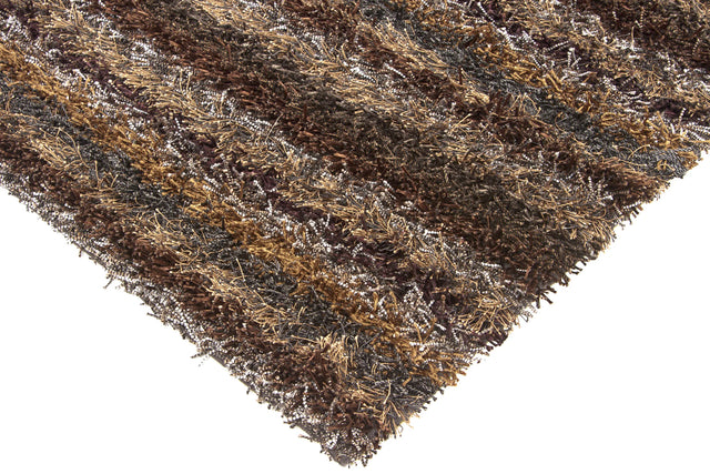 Chandra Kubu KUB-16502 Brown and Grey and Tan rug, corner detail