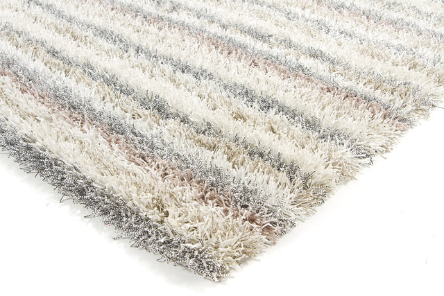 Chandra Kubu KUB-16503 Ivory and Beige and Tan and Grey rug, corner detail