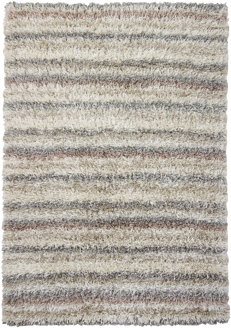 Chandra Kubu KUB-16503 Ivory and Beige and Tan and Grey rug, flat view