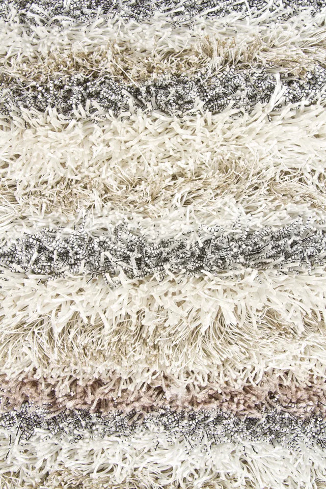 Chandra Kubu KUB-16503 Ivory and Beige and Tan and Grey rug, texture close-up