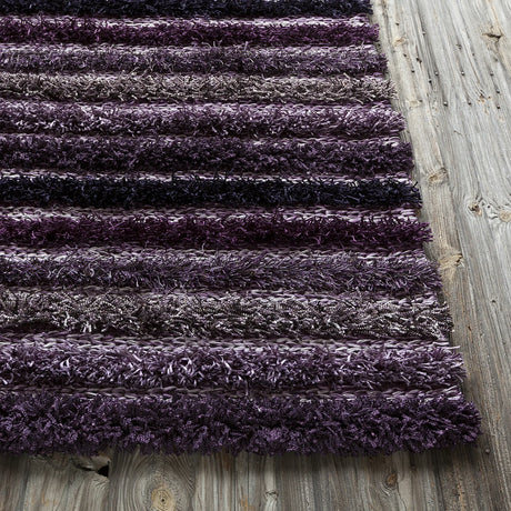 Chandra Lavasa LAV-21401 Purple and Grey rug, corner detail