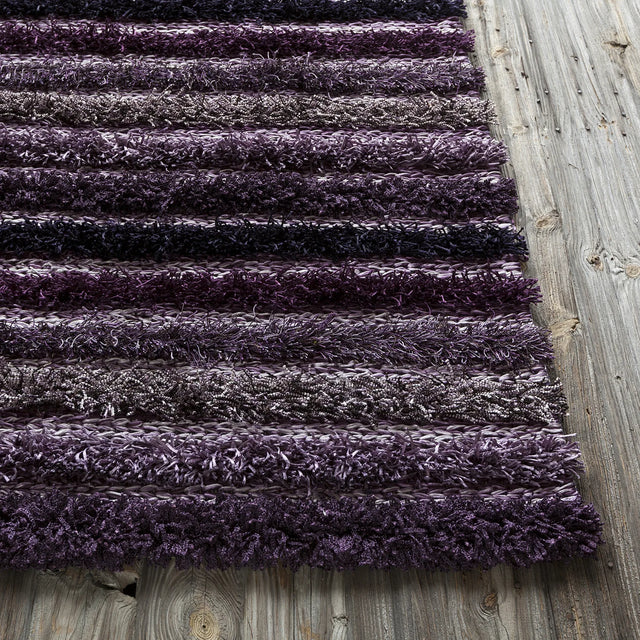 Chandra Lavasa LAV-21401 Purple and Grey rug, corner detail