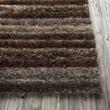 Chandra Lavasa LAV-21402 Brown and Taupe and Tan rug, corner detail
