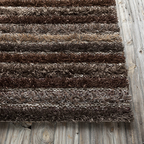 Chandra Lavasa LAV-21402 Brown and Taupe and Tan rug, corner detail