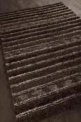 Chandra Lavasa LAV-21402 Brown and Taupe and Tan rug, angled side view