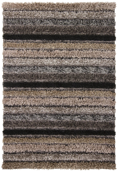 Chandra Lavasa LAV-21403 Grey and Tan and Black rug, flat view