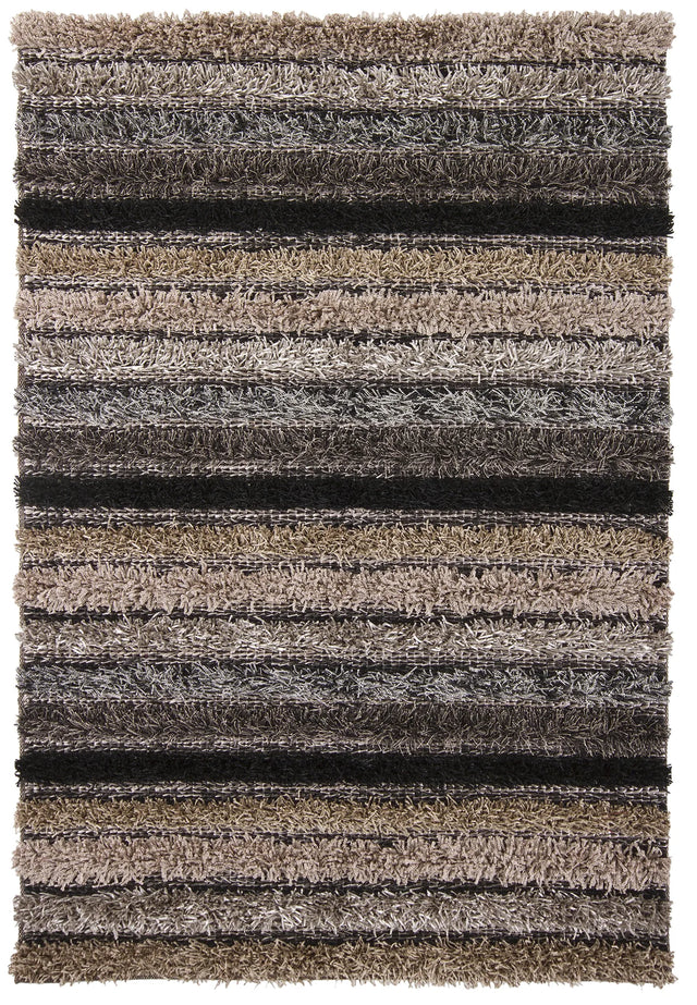 Chandra Lavasa LAV-21403 Grey and Tan and Black rug, flat view