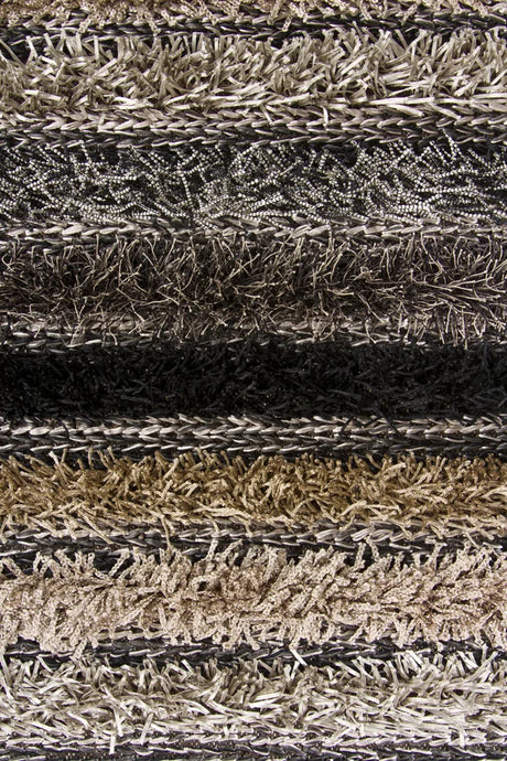 Chandra Lavasa LAV-21403 Grey and Tan and Black rug, texture close-up