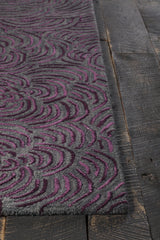 Chandra Leia LEI-42200 Plum and Grey rug, corner detail