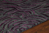 Chandra Leia LEI-42200 Plum and Grey rug, side detail view