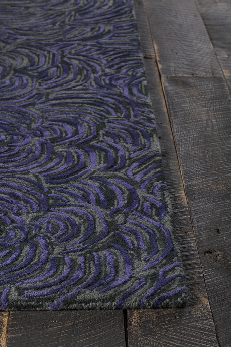 Chandra Leia LEI-42201 Lavender and Grey rug, corner detail