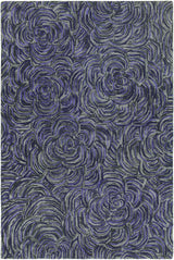 Chandra Leia LEI-42201 Lavender and Grey rug, flat view