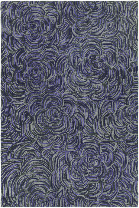 Chandra Leia LEI-42201 Lavender and Grey rug, flat view