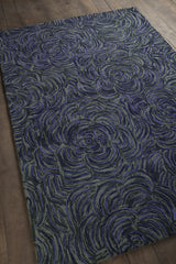 Chandra Leia LEI-42201 Lavender and Grey rug, angled side view