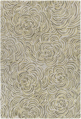 Chandra Leia LEI-42202 Green and Grey rug, flat view