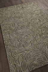Chandra Leia LEI-42202 Green and Grey rug, angled side view