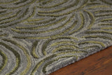 Chandra Leia LEI-42202 Green and Grey rug, side detail view