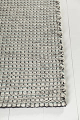 Chandra Lena LEN-44600 Teal and White and Grey and Black rug, corner detail