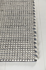 Chandra Lena LEN-44603 Blue and White and Grey and Black rug, corner detail