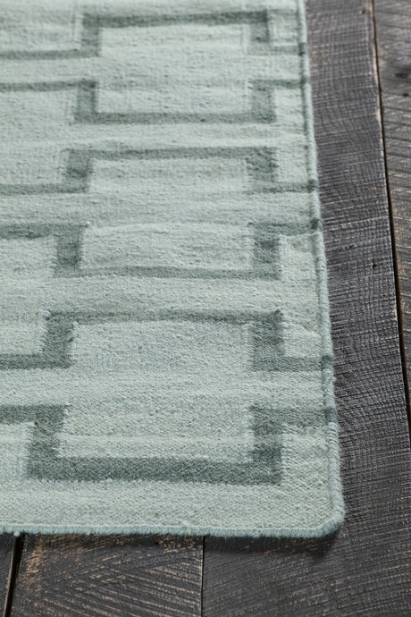 Chandra Lima LIM-25701 Blue and Green rug, corner detail