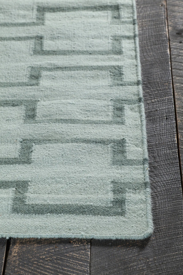 Chandra Lima LIM-25701 Blue and Green rug, corner detail