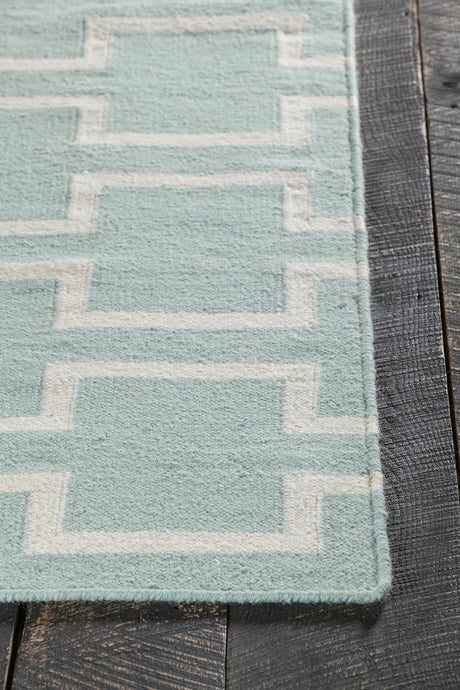 Chandra Lima LIM-25702 Blue and White rug, corner detail