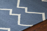 Chandra Lima LIM-25704 Blue and White rug, side detail view