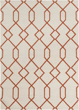 Chandra Lima LIM-25712 White and Orange rug, flat view
