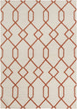 Chandra Lima LIM-25712 White and Orange rug, flat view
