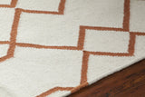 Chandra Lima LIM-25712 White and Orange rug, side detail view