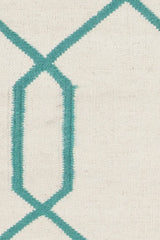 Chandra Lima LIM-25713 White and Teal rug, texture close-up
