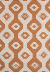 Chandra Lima LIM-25716 White and Orange rug, flat view